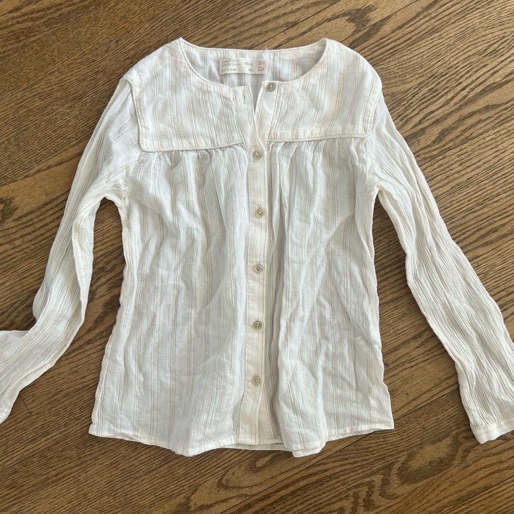 Zara Girls Blouse Button Up Size 5/6y